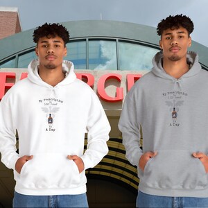 Doctor&#39;s Funny Prescription Hoodie, 100% Proof Cute Hilarious Gift for Medical Professionals Bartenders, Unique Healthcare Apparel, Fun Gift