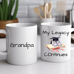 Grandfather Legacy Mug with Witty Phrase - New Grandpa Gift for Baby Announcement - 11oz Ceramic Coffee Cup for Proud GrandDads