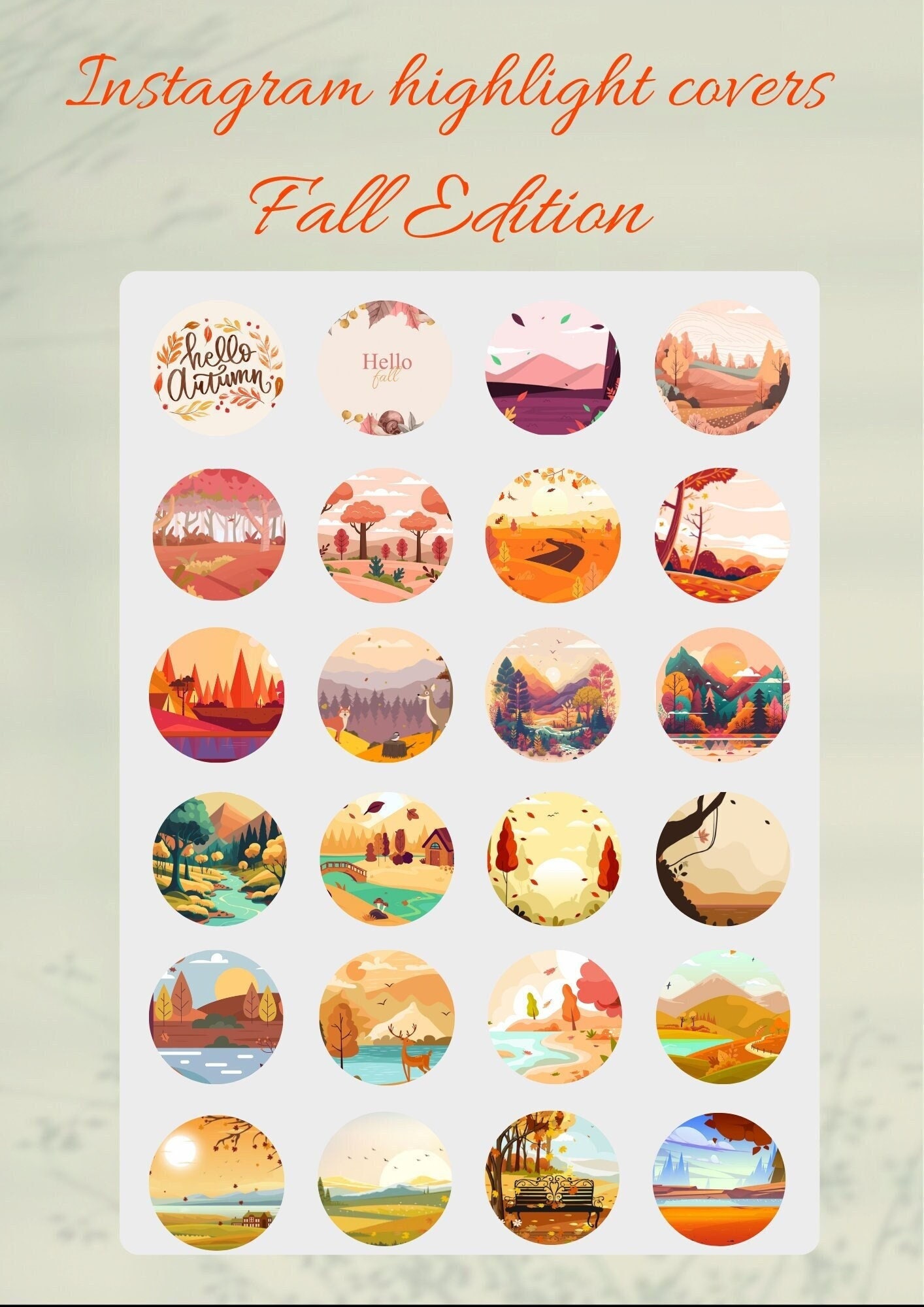 Autumn Instagram Highlight Cover Icons 44 Line Art Highlight -  Norway