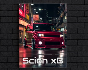 Scion xB JDM Car Print | Tokyo Night Street Photography (Digital Download)