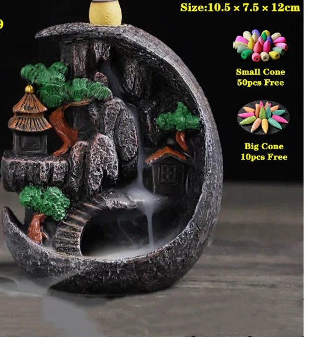 Mystic Backflow Incense Fountain Waterfall Etsy