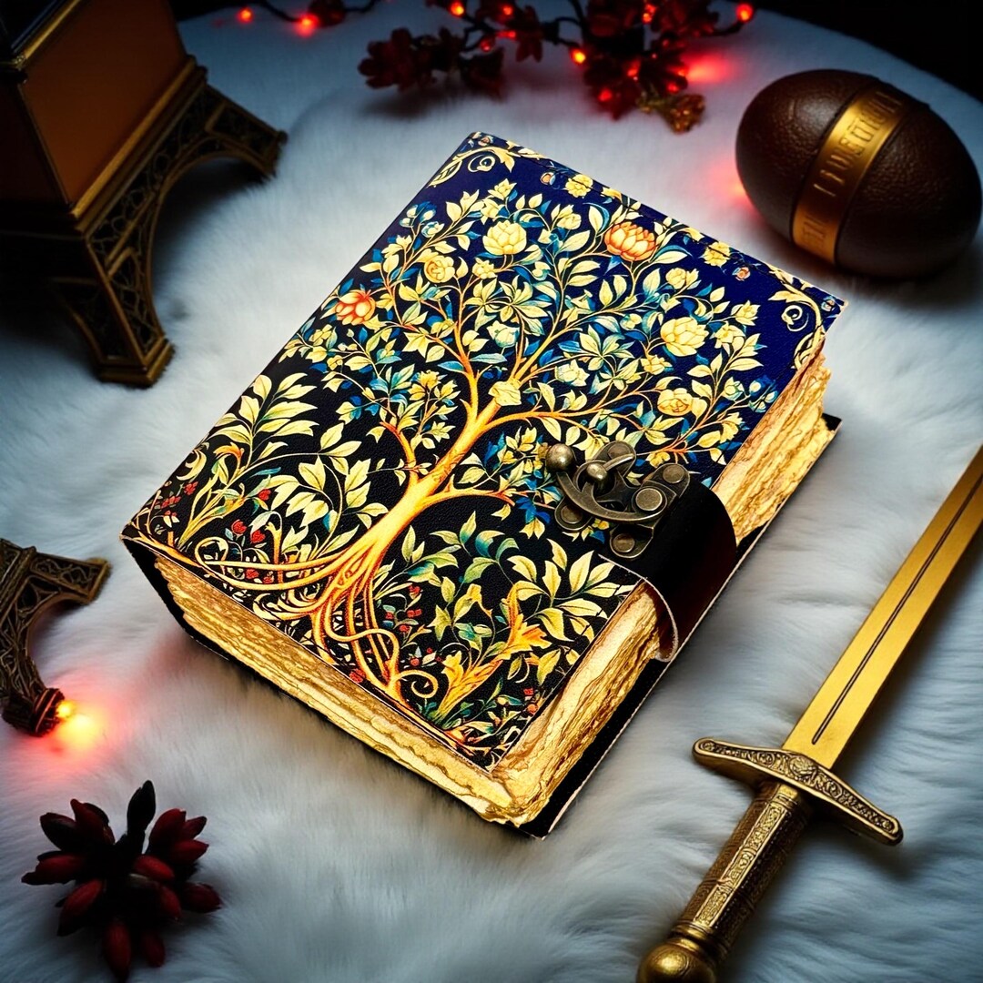 Tree of Life Leather Journal 400 Pages Handmade Grimoire Spell Book ...