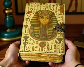 Book of Hamunaptra Leather Journal – Handmade Egyptian Grimoire, Witchcraft Spellbook, Wiccan Pagan Book of Shadows, Vintage Occult Notebook