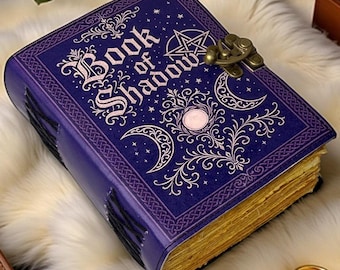 Leather Book of Shadows – 400 Pages Refillable Grimoire Journal, Vintage Witchcraft Spellbook, Wiccan Pagan Gothic Magic Diary Occult Gift