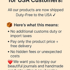May include: A cream-colored graphic with the text "Fantastic News for USA Customers!" and a list of benefits, including duty-free shipping and free delivery. The image also includes a shopping cart icon.