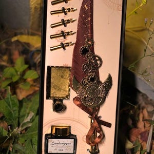 Antiker Füllfederhalter, Federfeder mit Tinte, Kalligraphie Set, Feder Füllfederhalter, Wachs Siegel Stempel, Geschenk