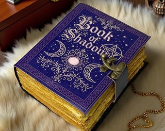 Leather Book of Shadows, Grimoire Journal, Witchcraft Journal Spell Book Wiccan Pagan Notebook Tarot Journal Shadow Work Diary Gothic Gift