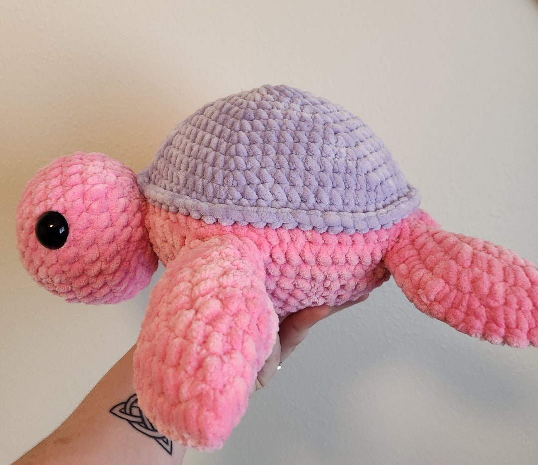 Jumbo Turtle Plushie Pal | Handmade Stuffed Sea Turtle Amigurumi Pillow ...