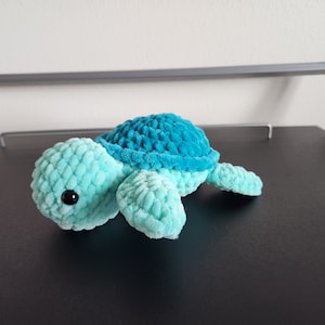 Turtle Plushie Pal Small | Handmade Crochet Amigurumi Sea Turtle Gift Stuffed Animal Ocean Creature Baby Sea Turtle Customizable