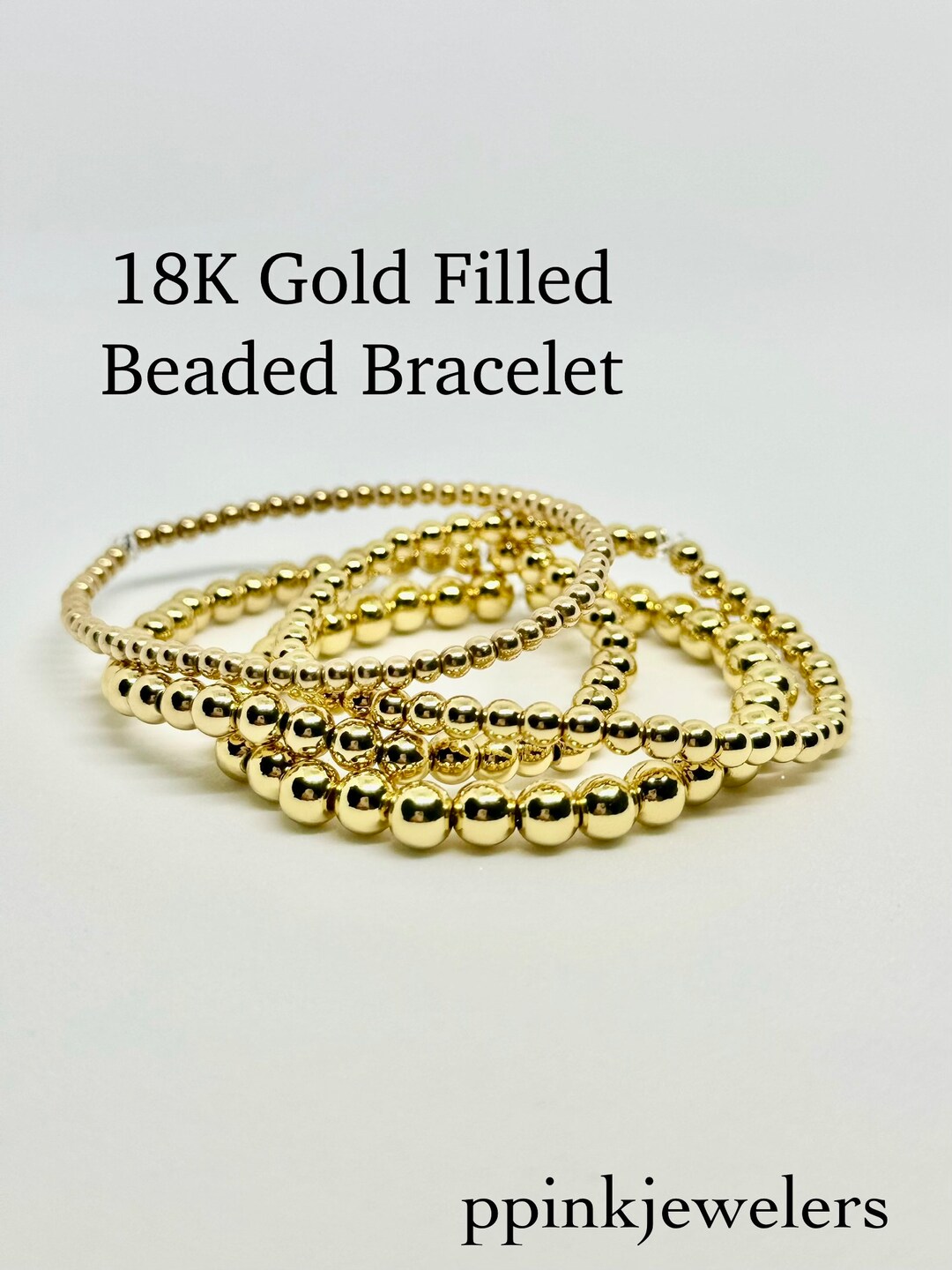 Gold Bead Bracelet 3mm 4mm 5mm 6mm 18k Gold Filled Bead Bracelet Gold