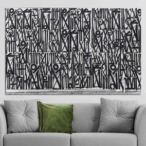 Arte mural de Retna, decoración digital abstracta, arte mural en 3D, arte imprimible de Retna, grafiti americano, póster de grafiti para pared, arte caligráfico de Retna