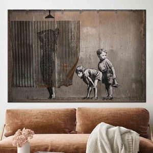 Banksy Lady Dusche Gedruckt, Banksy Frau Druck, Street Wand-Dekor, Malerei Kunst, Banksy Jungen Poster, Graffiti-Wand-Dekor,