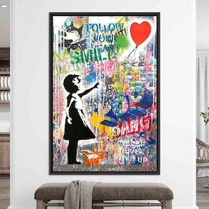 Balloon Girl STAY HOME - Pop Art Genuine 2 Dollar Bill