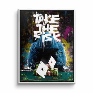 Pop Art Leinwand Poster Druck, Take The Risiko Wandbilder Kunst, Spielzimmer Dekor, Poker Kunst Innendekoration, Dekoration Leinwand, ungerahmt