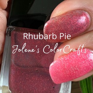 Nagellak, Indie Nagellak, Vingernagellak, Rabarbertaart, Roze, Rood, Glitter, UV, Veganistisch
