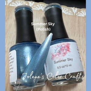 Nail Polish, Indie Nail Polish, Finger nail Polish, Summer Sky, Blue, Iridescent, Shimmer, Vegan