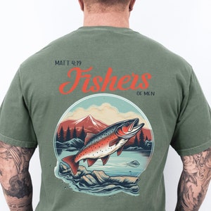 Fisher of Men Christian T-Shirt | Christian Tshirts | Christian Shirts for Men | Jesus Shirt | Fishing Shirt | Fisherman Shirt