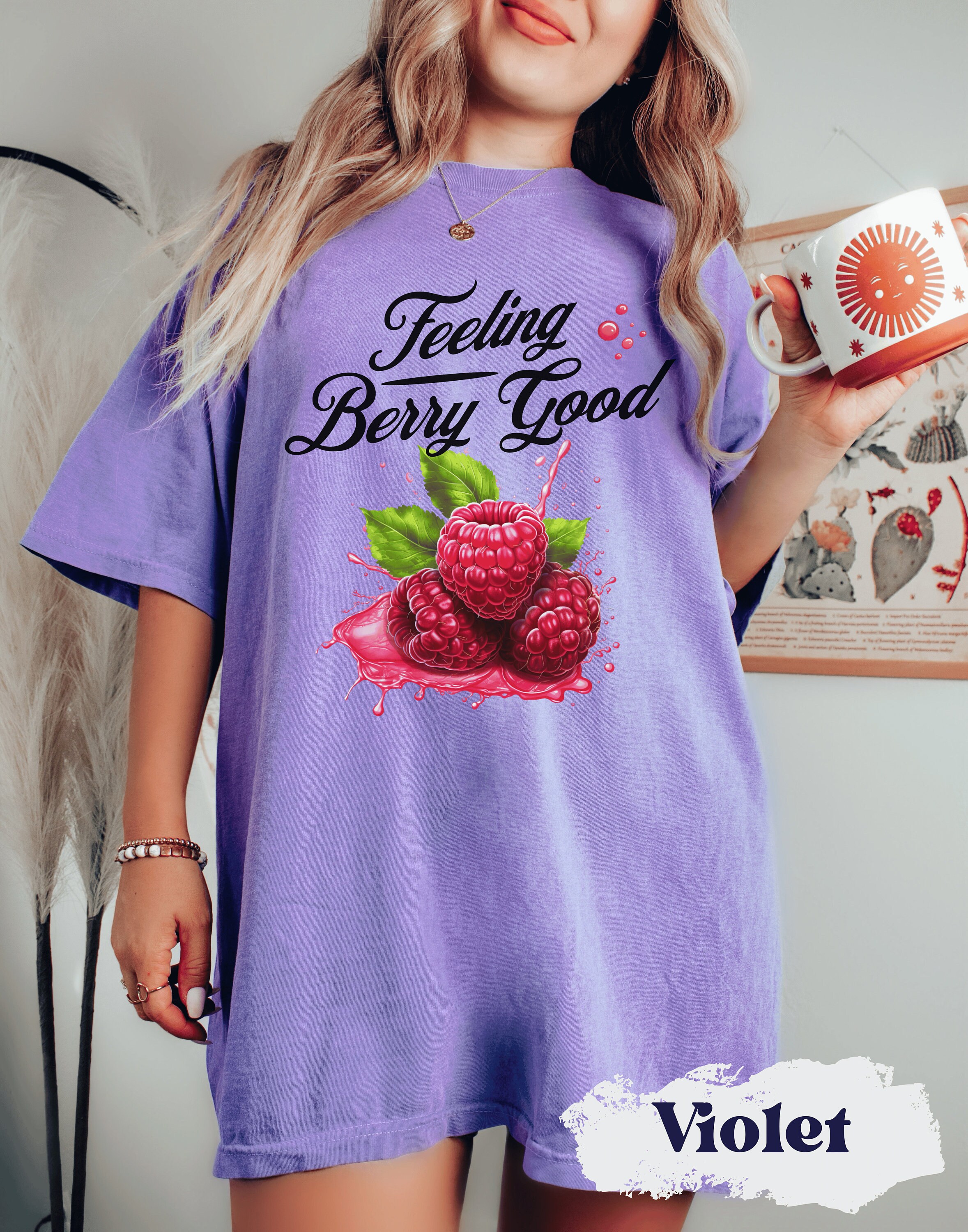 Feeling Berry Good Raspberry Print Retro Shirt Rasberry Shirt Botanical ...