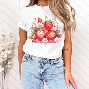 Strawberry Shirt, Strawberry T-shirt Gift, Strawberry Shirt, Strawberry Lover Gifts, Funny Strawberry Tee, Cute Strawberry Crewneck Womens,