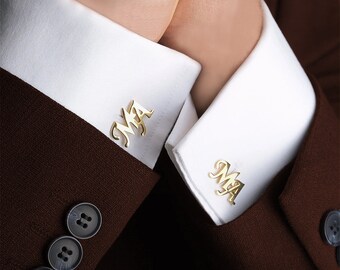 Personalized Stainless Steel Initials Cufflinks | Custom Wedding Jewelry | Groomsmen Gift | Men's Accessories