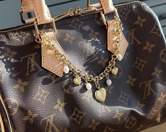Catena Portaborse Vintage Oro Con Ciondoli Geometrici, Accessorio Multifunzione Per Borsa, Portafoglio E Jeans, Regalo Donna