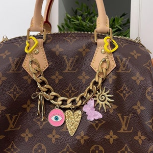 custom Bag Charm, Gold purse Chain handbag Accessorry, Handbag chunky charm, Gift for Her, personalized jewelry, luxe trendy tote bag chain