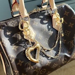 Bag Charm, Gold purse Chain handbag Accessorry, Handbag vintage charm, luxury unique christmas Gift for Her, large heart tote bag chain