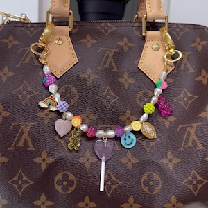 Bag chain with Charms, beaded pearl Chain handbag Accessorry, Handbag colorful chain charm, perfect Gift for Her, luxury tote bag chain