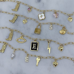Build Your Own Custom Charm bracelet, Pick Your Charms, Summer Charm bracelet for women, Vintage Chunky bracelet, Personalized Gift for her