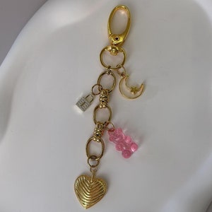 benutzerdefinierte Taschenanhänger, personalisierte Initiale, Gold-Schlüsselanhänger Halter, Handtasche Handtasche Zubehör, Handtasche anpassbaren trendy Charme, Geschenk für sie