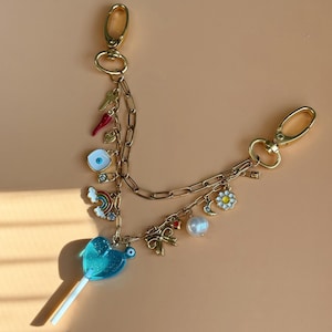 Bag chain with Charms, Gold purse Chain handbag Accessorry, Handbag colorful chain charm, perfect Gift for Her, luxury trendy tote bag chain