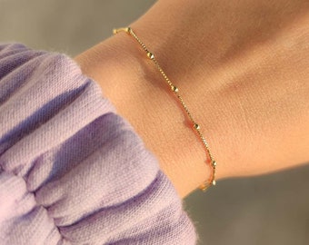 thin gold chain bracelet, dainty bracelet, gold bracelet women, armband bracelet, 14k gold bracelet, simple bracelet, minimalist bracelet