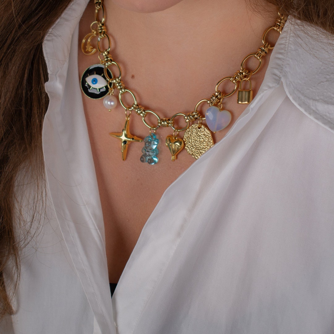 Custom Charm Necklace, Initial Letter Necklace, Design Your Own