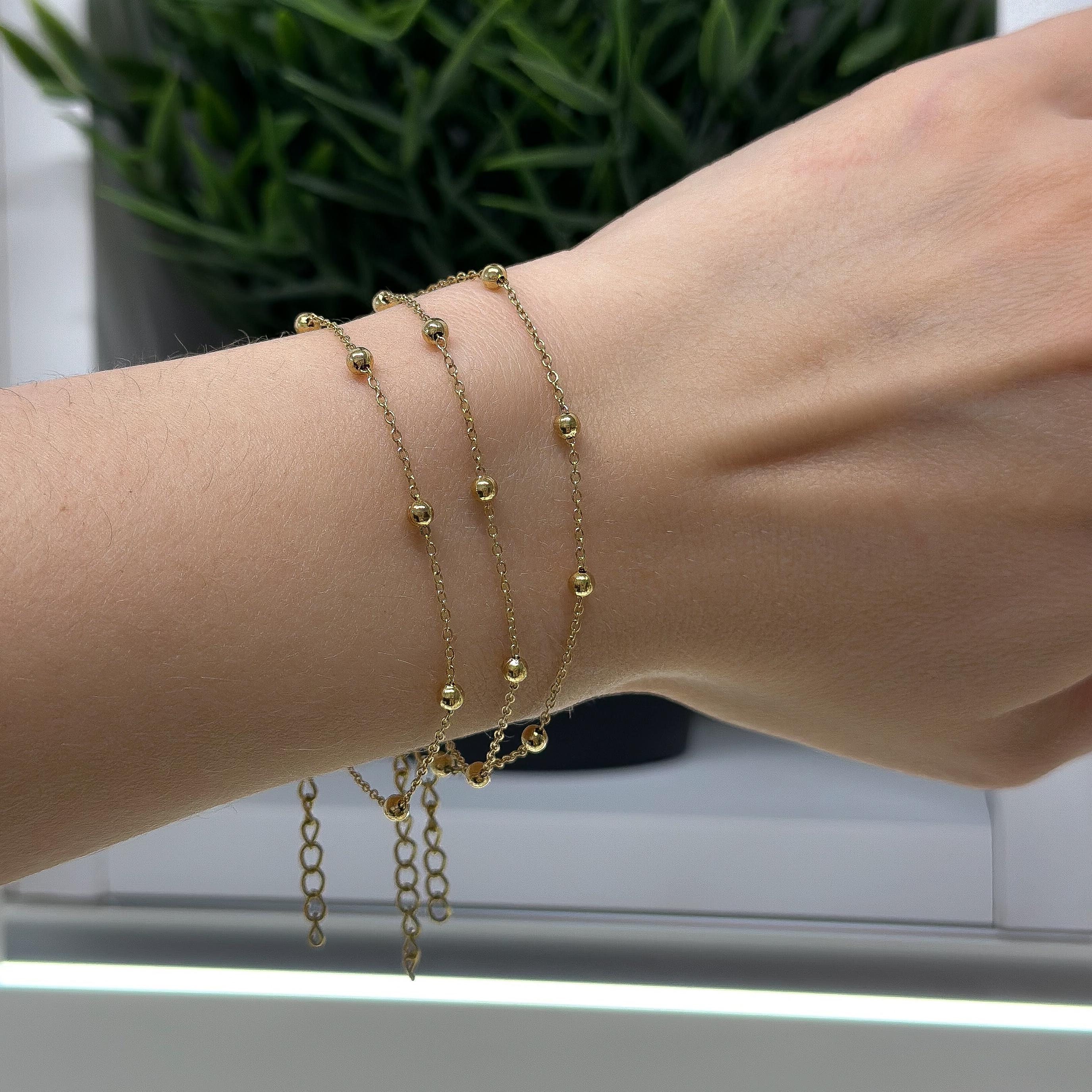 Thin Gold Chain Bracelet, Dainty Bracelet, Gold Bracelet Women