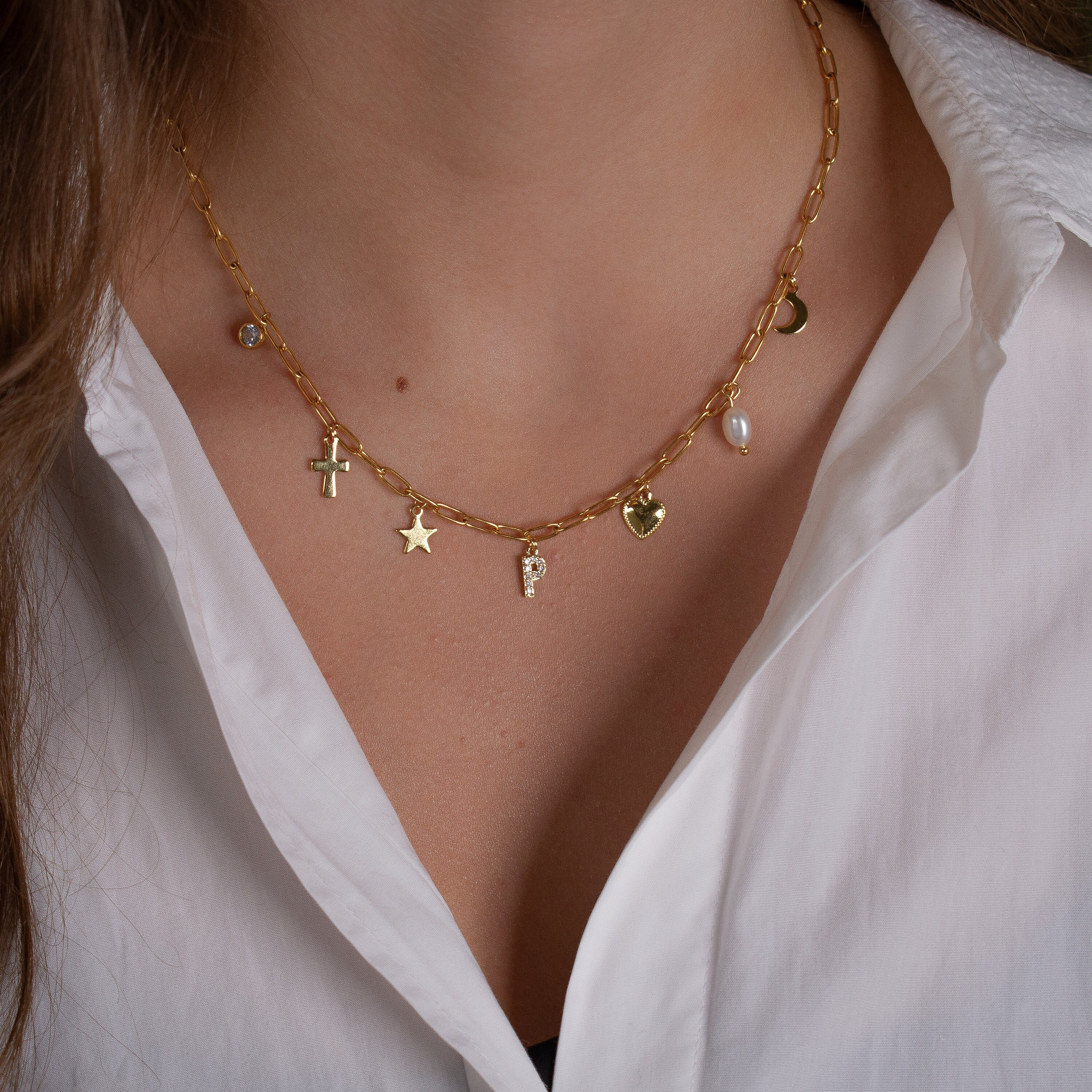 Design Your Own Diamond & Gold Charm Necklace