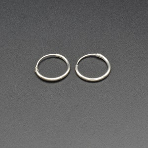 Small Thin gold Hoops, Endless Hoop Earrings, minimalist earring, Dainty 14k Gold Hoop, Minimalist jewelry, gift for her, mini hoop earring image 3