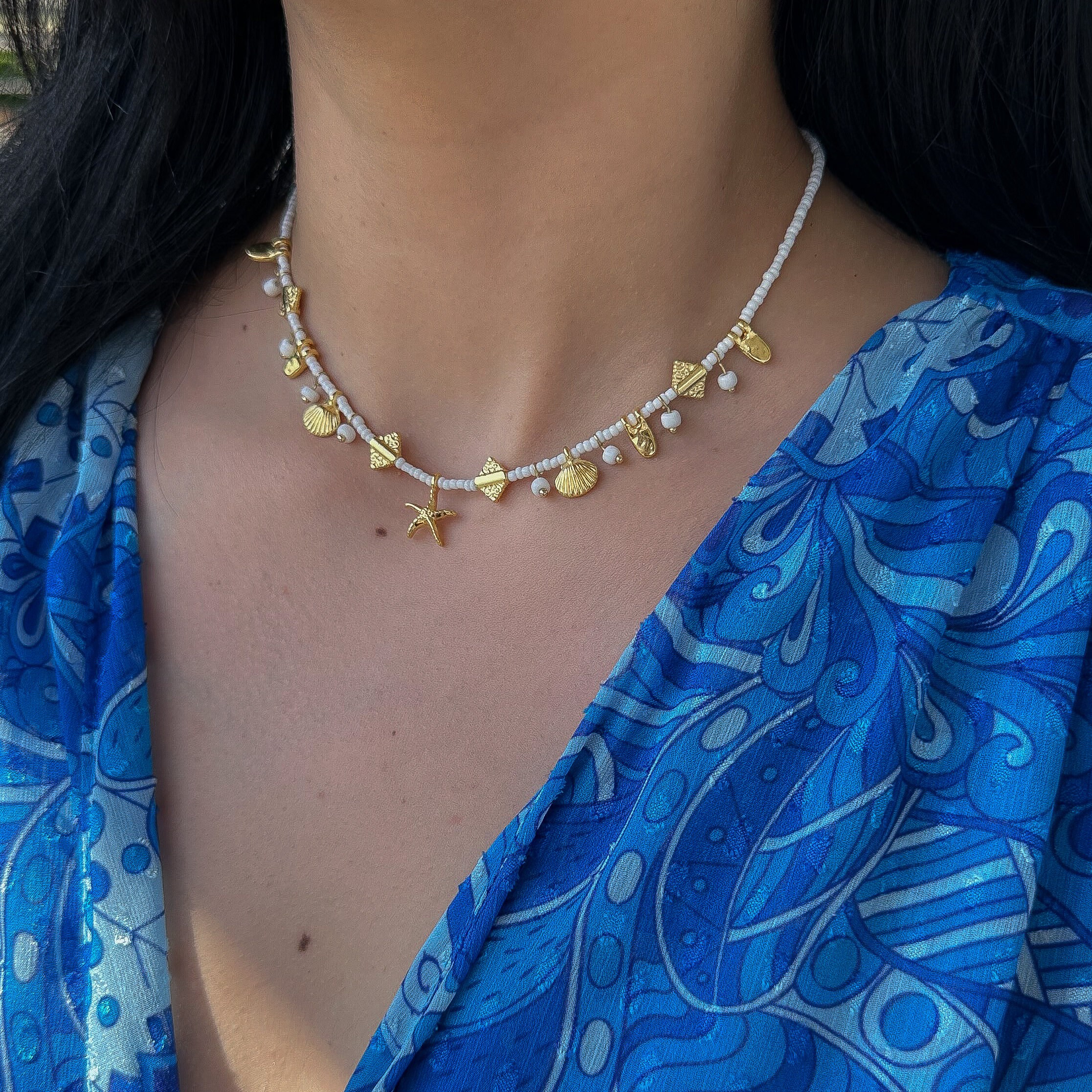 Collana oversize con conchiglie e vongole, gioielli da sposa boho, gioielli per matrimoni estivi in spiaggia, collana di conchiglie, collana con ciondoli - Italia