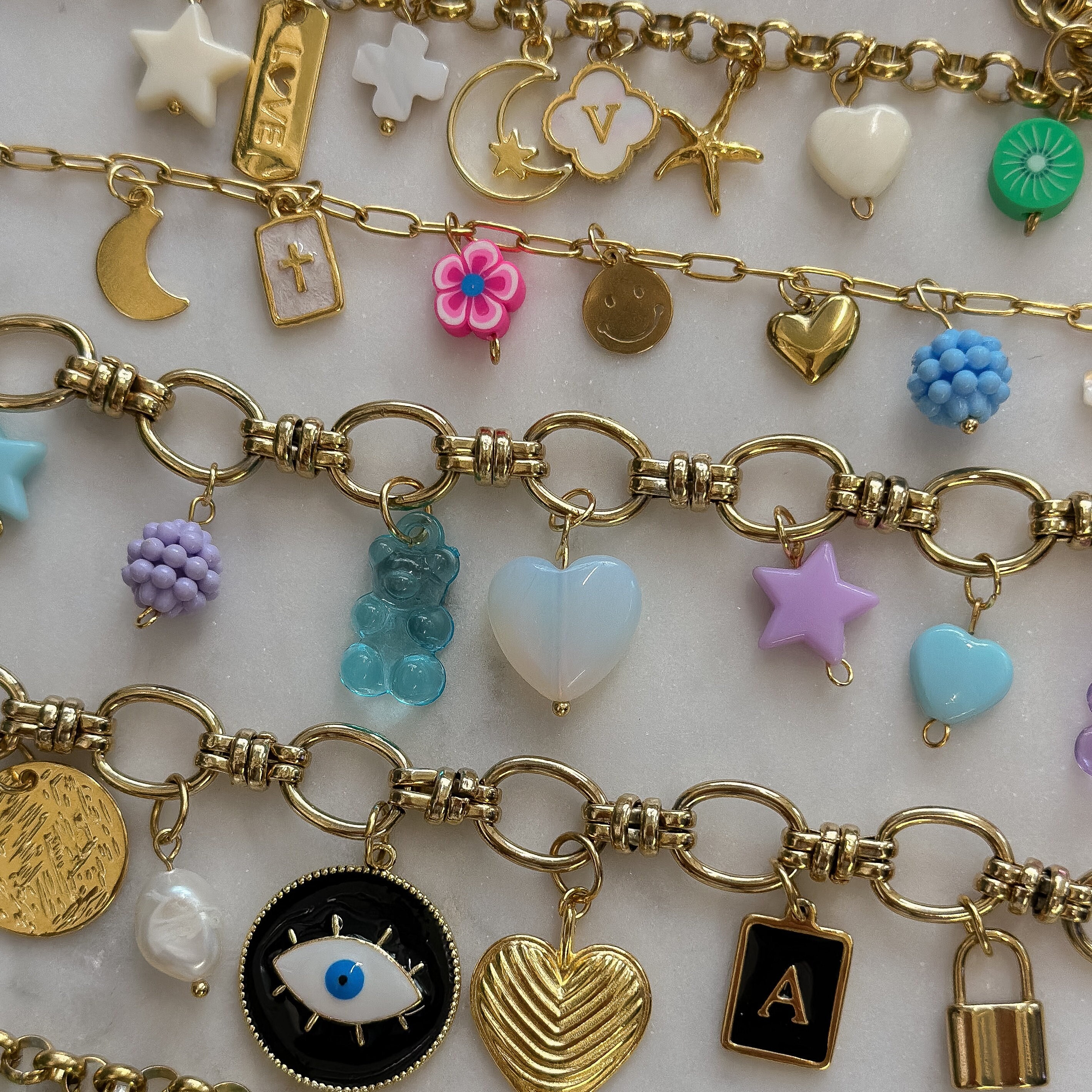 Charm bracelet hotsell etsy