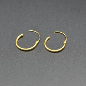 Small Thin gold Hoops, Endless Hoop Earrings, minimalist earring, Dainty 14k Gold Hoop, Minimalist jewelry, gift for her, mini hoop earring image 5