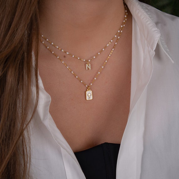 Collana Con Iniziali In Oro, Oro 14 Carati, Qualsiasi