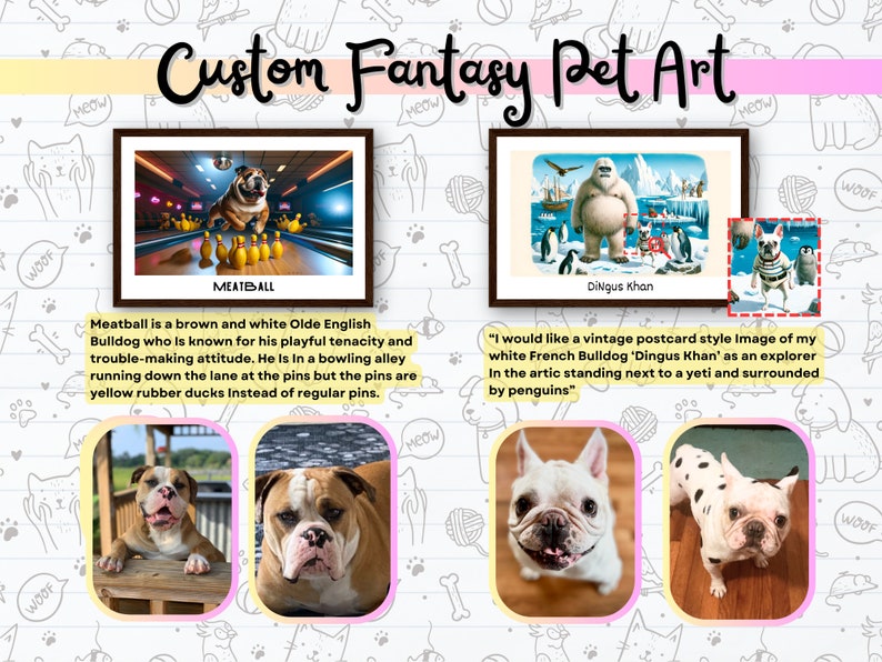 Custom Fantasy Pet Art, Personalized Portrait of a Pet in a Fantasy Dreamscape you Describe, Custom Commissioned Wall Art, Custom Desktop BG image 3