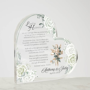 Prayer Plaque for Marriage | Long-lasting Love Plaque | Heartfelt Prayer Plaque for Weddings | Christian Acrylic Plaque | Heartfelt Acrylic