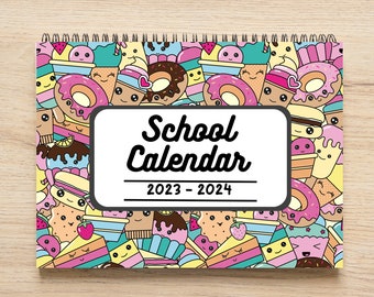 2023-2024 Kids Academic Year Calendar - Back to School Gift - Colorful Ice Cream