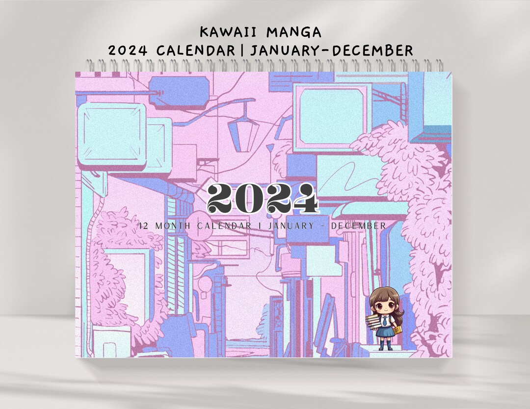 2024 Calendar Wall Calendar 2024 Kawaii Calendar Hanging Wall Calendar