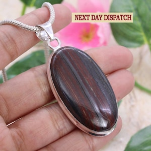NEXT DAY DISPATCH, Iron Tiger Eye Pendant, Women&#39;s Pendant, Unisex Gemstone Pendant, Daily wear Pendant, Thanksgiving pendant jewellery