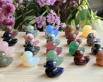 Mini Crystal Duck Carving: Gemstone Animal, Home Decor, Reiki Stone