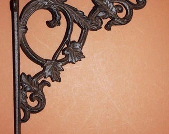 1-LARGE SHELF BRACKET,Leafy Design,Heavy,Garden Decor,Victorian Style,Open Shelving,B-37