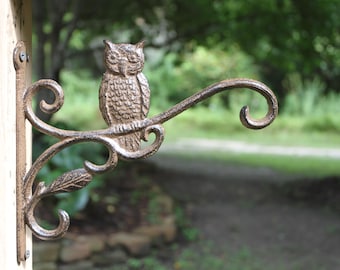 1-OWL PLANT HANGER,Nature Themed Decor,Garden Accents,Wild Birds,Gifts,Wind Chime Holder,B-51