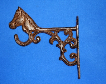 1 - Horse Plant Hanger Bracket – Western Garden Decor, Matte Brown Finish, B-35