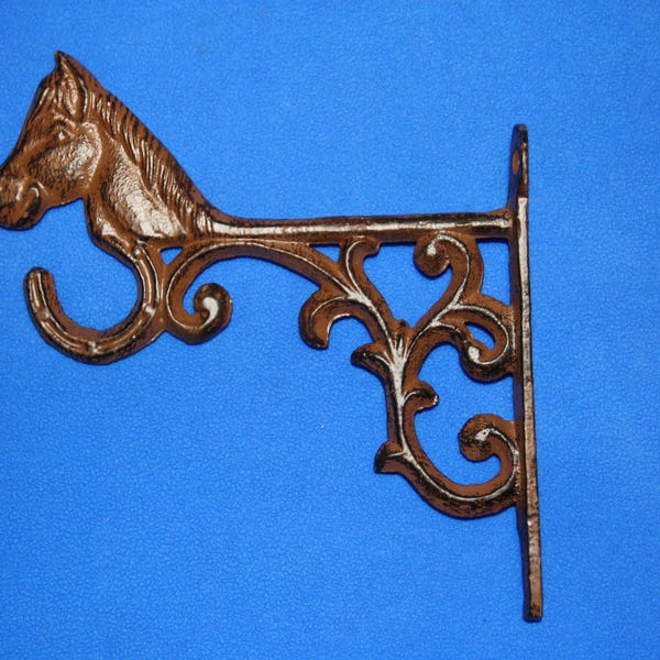 1 - Horse Plant Hanger Bracket – Western Garden Decor, Matte Brown Finish, B-35